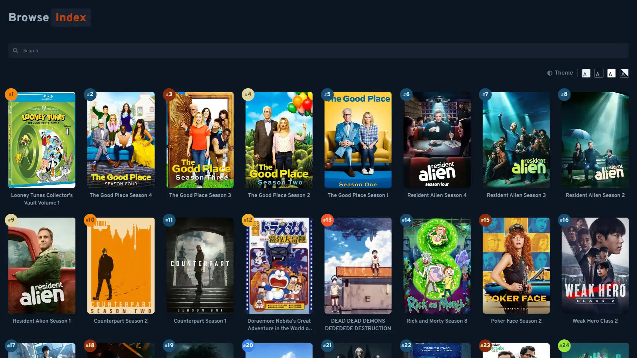 The Media Index Screenshot